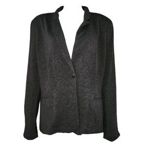 Old Navy Blazer Jacket Womens Size XL Grey Gray Business Career Stretchy Work